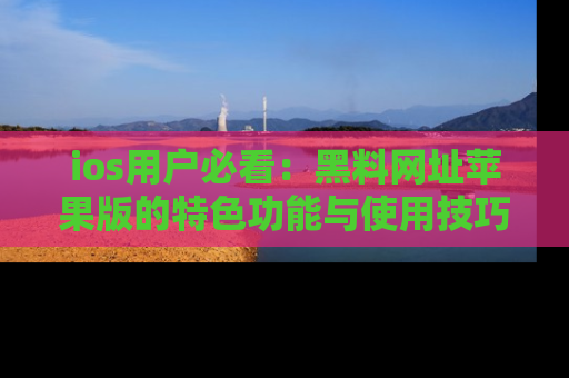 ios用户必看:黑料网址苹果版的特色功能与使用技巧详解