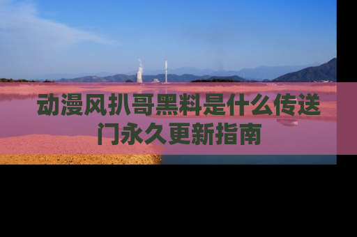 动漫风扒哥黑料是什么传送门永久更新指南