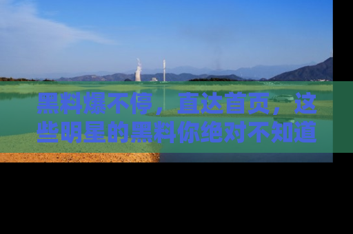 黑料爆不停，直达首页，这些明星的黑料你绝对不知道！